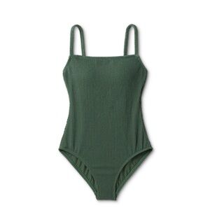 Square neck one piece swimsuit